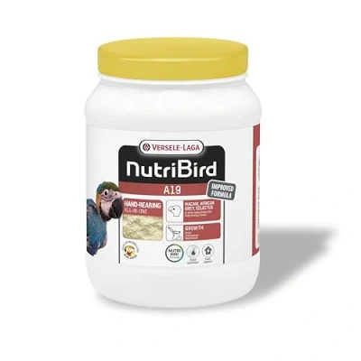 Immagine di VERSELE LAGA NutriBird A19 Pappa da imbecco alla mano per piccoli di pappagallo Ara, cenerini ed ecletto Energia 800g