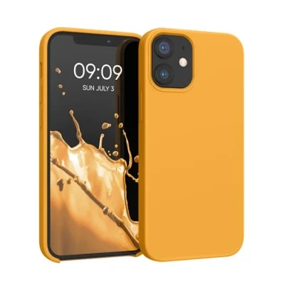 Immagine di kwmobile Cover per Apple iPhone 12 mini Custodia Back Case Smartphone in Silicone TPU Protezione Gommata mango