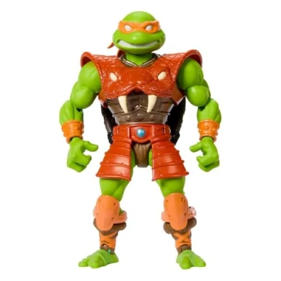 Immagine di Masters of the Universe Origins Michelangelo Turtles Grayskull, action figure snodata con accessori, crossover Reptile Wars tra MOTU e Tartarughe Ninja, giocattolo per bambini, 6+ anni, JBN02