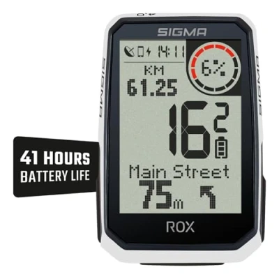 Immagine di SIGMA ROX 4.0 ENDURANCE Bianco 41h di durata della batteria GPS bike computer con 30 funzioni reindirizzamento e compatibilità ANT+&amp;BLE montaggio senza attrezzi&amp;USB C
