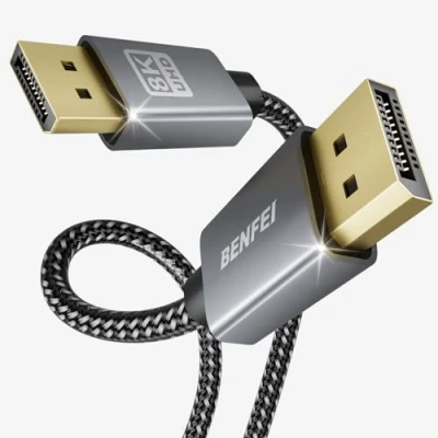 Immagine di BENFEI [Certificato VESA] 8K Cavo DisplayPort a 1,8M (8K@30Hz 4K@165Hz/120Hz 2K@240Hz/165Hz/144Hz), DP 1.4 32,4 Gbps con HDR10 FreeSync G Sync DTS HD DSC1.2 per scheda grafica da gioco