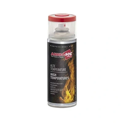 Immagine di Ambro Sol V400TEMP4 Smalto / Vernice Alte Temperature, Consente di Rinnovare le Superfici Normalmente Soggette ad Bomboletta Spray in Banda Stagnata Riciclabile 400 ml, Bianco