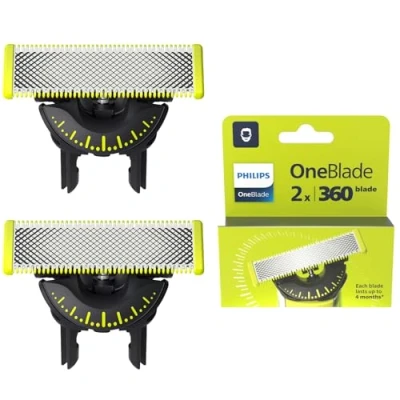 Immagine di Philips OneBlade 360 Autentici Lame di ricambio per rasoio elettrico OneBlade, pettine regolabile 5in1, acciaio inossidabile resistente, rade, regola, e rifinisce, confezione da 2 (modello QP420/60)