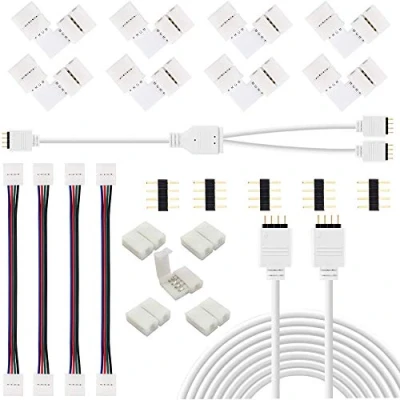Immagine di RUNCCI YUN connettore Striscia LED,10mm RGB il led include 10x L Connettori,2M con luci Cavo di Estensione,4x Ponticelli strip to Strip,5x angolare per