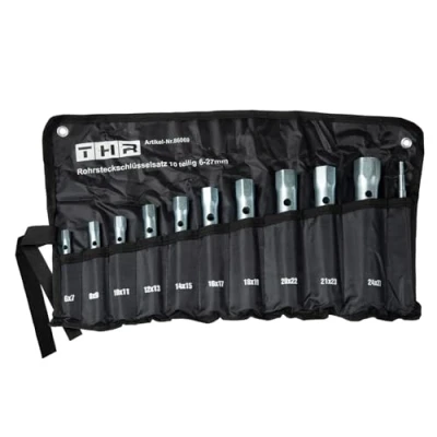 Immagine di Chiave a tubo, set da 10 pezzi, 6 27 mm in borsa arrotolabile