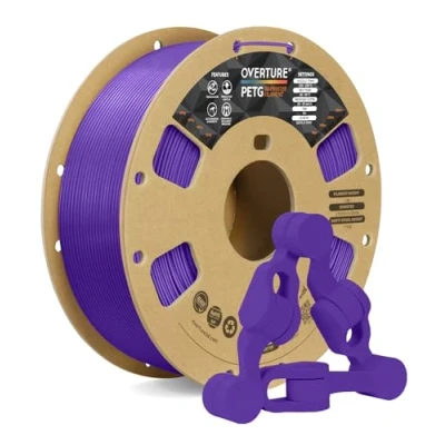 Immagine di OVERTURE Filamento PETG 1.75mm, 1kg Bobina(2.2lbs), Neatly Wound Durevole Filament per Stampante 3D, Precisione Dimensionale +/ 0.02 mm, 3D Printer (Viola)