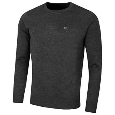 Immagine di Calvin Klein Felpa da uomo con scollo rotondo in morbido cotone, marl carbone, XXXL