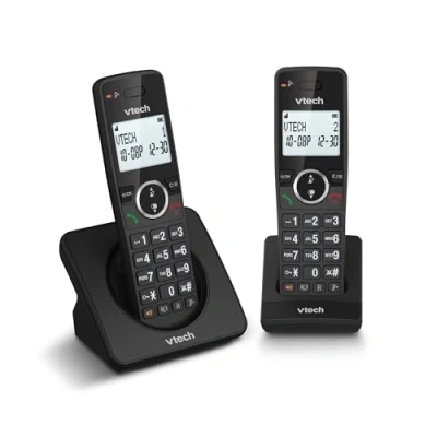 Immagine di VTech ES2001 Telefono senza fili DECT a 2 combinati con blocco chiamate, amplificatore di volume, ID chiamante/chiamata in attesa,18 ore autonomia,schermo e tastiera retroilluminati