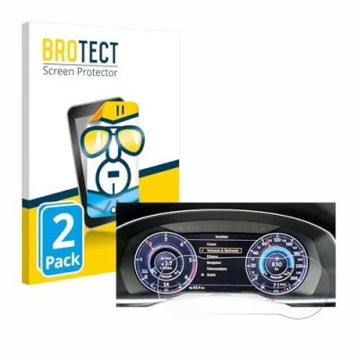 Immagine di brotect Pellicola Protettiva per Volkswagen Tiguan 2017 Active Info Cockpit 12.3&quot; Protezione Schermo (2 Pezzi) [Trasparente, Anti Impronte]