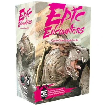 Immagine di Epic Encounters: Cove of the Dragon Turtle: Fantasy gioco di ruolo da tavolo con enorme miniatura Boss, tappetino double face e libro avventura Game Master statistiche mostro,