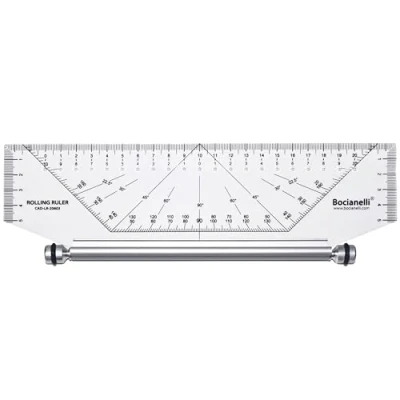 Immagine di 25cm 250mm Professional Metric Parallel Rolling Ruler Technical Drawing Drafting Art Craft School Office