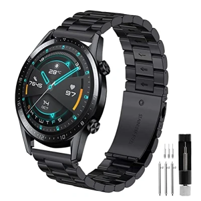 Immagine di Cinturino per Huawei Watch GT2 46mm/GT3 46mm, compatibile con Pro, Acciaio inossidabile