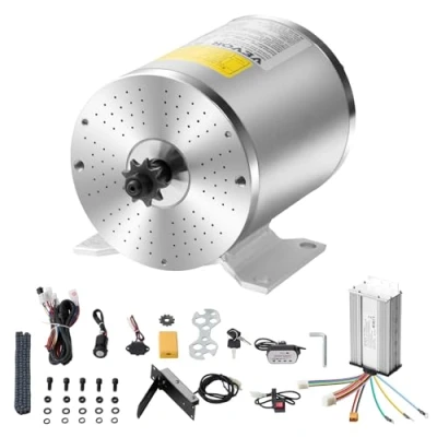Immagine di VEVOR Kit Motore Elettrico Brushless DC da 1800 W 48 V a 4500 giri/min con Regolatore di Velocità Aggiornato, Pedale e Impugnatura Acceleratore per Go Kart, Bici Elettriche, Moto, Scooter