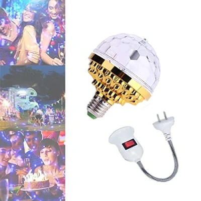 Immagine di XIAOYIYI Colorful Rotating Magic Ball Light, Luci Disco LED, Lampadina Sfera Magica Rotante da Discoteca, Stroboscopiche LED RGB Lampada Luce a
