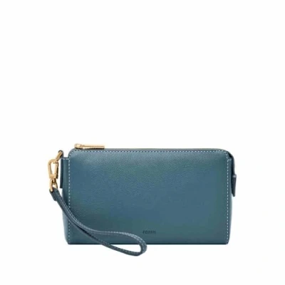Immagine di Fossil Portafoglio in pelle o poliestere da donna, 19.05 cm L x 3.81 W 11.43 H, Bleu sarcelle