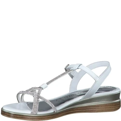 Immagine di MARCO TOZZI Sandali Donna con Tacco a Zeppa Glitterati Comodi, Bianco (White Comb), 41 EU