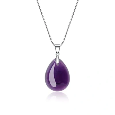 Immagine di COAI Collana da Donna in Argento Sterling 925 con Ciondolo Goccia d&#039;Acqua Ametista