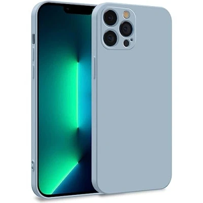 Immagine di MyGadget Cover per iPhone 13 Pro Max Custodia in Silicone Morbido a Doppio Strato Case con Protezione Fotocamera &amp; Fodera Interna Antigraffio Azzurro