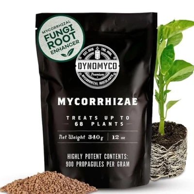 Immagine di Inoculante micorrizico di DYNOMYCO Ceppi ad alte prestazioni Formula concentrata Migliora l&#039;assorbimento dei nutrienti Aumenta la resa delle piante (12 Oz/Up to 68 Plants)