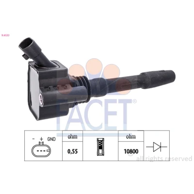 Immagine di FACET 9.6533 Bobina d&#039;accensione FIAT: 500L, Tipo Hatchback, Doblo II Station Wagon, ALFA ROMEO: Giulietta Hatchback