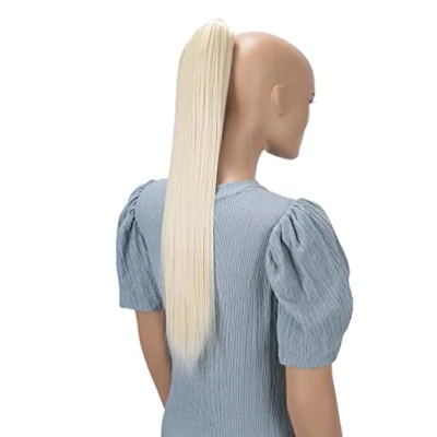 Immagine di CAISHA 60cm Coda Capelli Stella Con Pinza Lungo Extensions Finta Per Donna Liscio Biondo Platino H618
