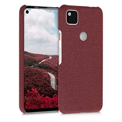 Immagine di kwmobile Cover Rigida compatibile con Google Pixel 4a Custodia Cellulare Back Case Protettiva in tessuto corallo