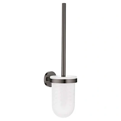 Immagine di Grohe 40374A01 Essential New Porta Scopino Completo, Finitura Lucida, Hard Graphite, Large
