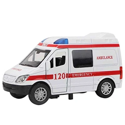 Immagine di Simulazione Automobile dell&#039;ambulanza Giocattolo, Tirare Indietro Il Camion in Lega con Luce e Suono Veicolo di Ingegneria Compleanno Natale Regalo per 3 4 5 6 7 Anni Bambini Ragazzo Ragazza (Rosso)