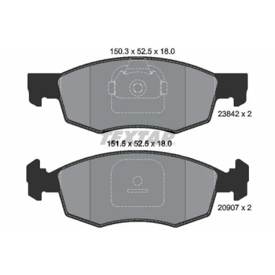 Immagine di TEXTAR 2384201 Kit pastiglie freno Non predisposto per contatto segnalazione usura FIAT: Doblo I Cargo, Station Wagon