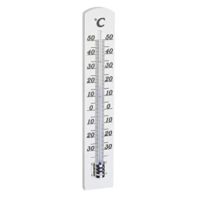 Immagine di TFA Dostmann termometro analogico per Interni, 12.1003.09, Ambiente, Alta precisione, in Legno di faggio, Bianco