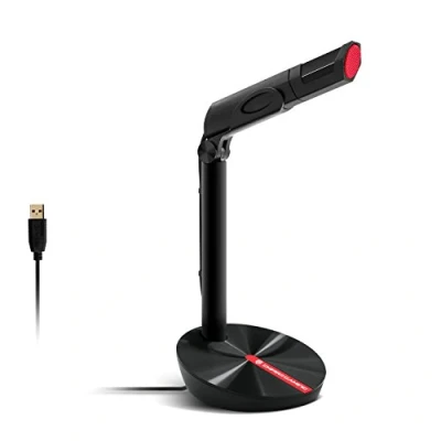 Immagine di EMPIRE Gaming Microfono USTREAM USB Ideale per Il e Live Streaming Compatibile PC, Mac, con Console di gioco Applicazioni: Twitch, Youtube, Discord… Nero/Rosso