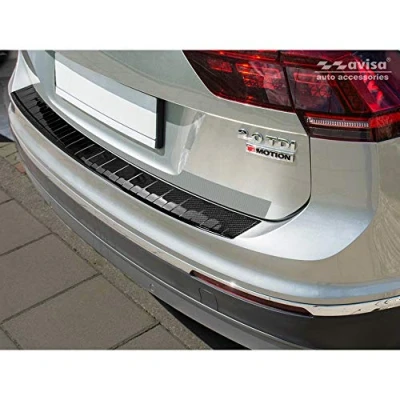 Immagine di Protezione paraurti Posteriore in Carbonio 3D Compatibile con Volkswagen Tiguan II 2016 incl. Allspace 2017