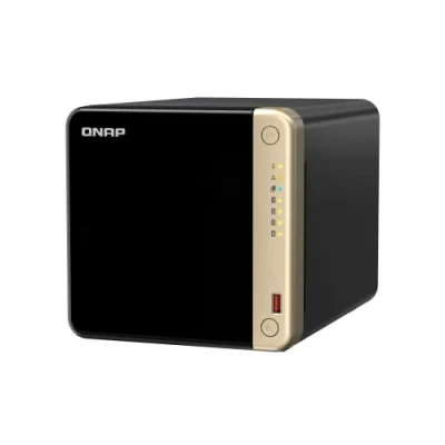 Immagine di QNAP TS 464 8G US NAS desktop ad alte prestazioni a 4 alloggiamenti con processore Intel Celeron Quad core, slot M.2 PCIe e doppia connettività di rete 2,5GbE (2,5G/1G/100M) (senza disco)