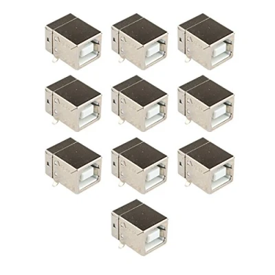 Immagine di Futheda 10 pz micro USB2.0 connettore jack tipo B porta femmina 4 pin 90 gradi PCB DIP