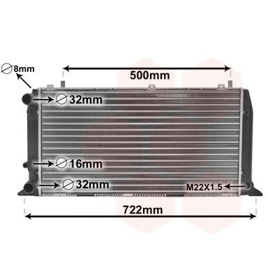 Immagine di VAN WEZEL 03002047 Radiatore motore Alluminio 585 320 34 Alette di raffreddamento montate meccanicamente AUDI: 80 B4 Sedan, Cabriolet B4, Coupe B3