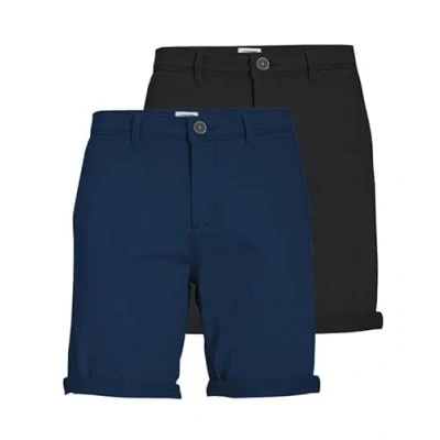 Immagine di JACK &amp; JONES Jjeasher Maglietta da uomo con scollo rotondo Ss Noos (confezione 1), Set di 2 (insignia blu/nero), L