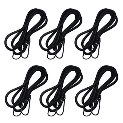 Immagine di 6 Pezzi Corde Elastiche Gancio,Elastico Portapacchi 120 cm, Resistenti,Con Ganci,Corde con Ganci Roulotte,Bagagliaio, Elastici per Teloni