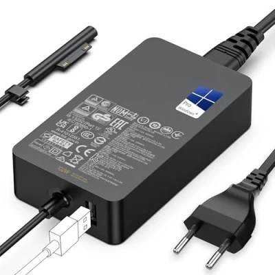Immagine di Surface Laptop 7/6/5/4/3, Go/Tablet Cavo di ricarica da 102 W, 15 V, 6,33 A, Microsoft, per Book 2/1, Windows Pro 11/10/9/8/7/6/5/4,