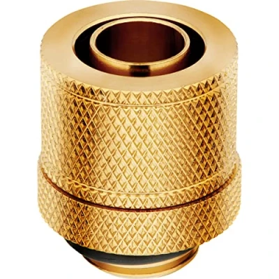 Immagine di Corsair Hydro X Series XF a Compressione da 10/13 mm (3/8 di Pollice o 1/2 Pollice) Raccordi ID/OD, Confezione Quattro (Filettature Delle Porte BSPP G1/4 Oro