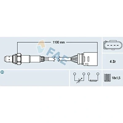 Immagine di FAE 77140 Sonda lambda di regolazione VOLKSWAGEN: Golf 4, 4 Variant, Polo III Hatchback, AUDI: A4 B7 Avant, B5 B6 Avant