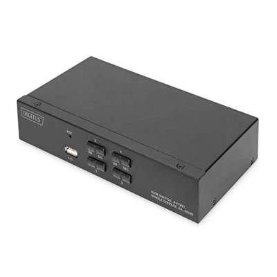 Immagine di Digitus DS 12880 4+1 Porte Switch KVM HDMI Telecomando, Tastiera 3840 x 2160 Pixel