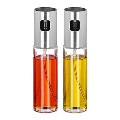 Immagine di Relaxdays Nebulizzatore Olio e Aceto, Set da 2 Dispenser 100 ml l’Uno, Cucinare, Infornare Grigliare, Trasparente