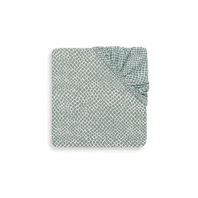 Immagine di Jollein Lenzuolo con angoli elasticizzati in jersey, 60 x 120 cm, serpente, verde cenere