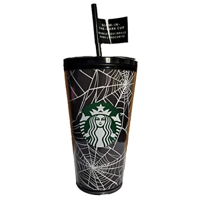 Immagine di Starbucks Esclusiva edizione limitata 2021 Glow in the Dark 16 once Grande Spider Web Tumbler Halloween
