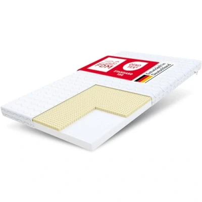Immagine di Materasso per bambini FDM BABY CLASSIC 70x120 in schiuma e Lattice lettino Rigidità H2 H3 (Medio morbido Medio rigido) Altezza 8 cm Reversibile Rivestimento sfoderabile lavabile