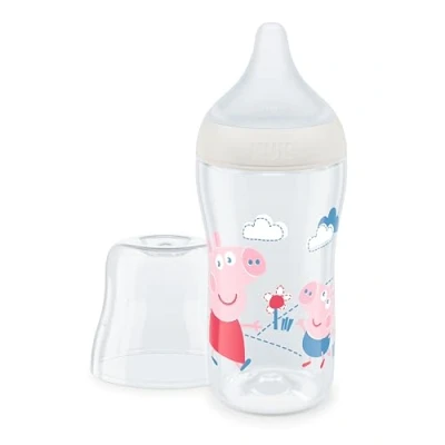 Immagine di NUK Perfect Match Borraccia con tettarella in silicone morbido, 260 ml, a partire dai 3 mesi su, senza BPA, anti colic, controllo della temperatura, colore: Bianco