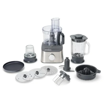 Immagine di Kenwood Multipro Compact Plus FDM313SS Robot da cucina, Bilancia Digitale Integrata, Ciotola 1.2L, Tritatutto e Frullatore in Vetro, 3 Dischi acciaio, sbattitore doppia frusta, Spremiagrumi