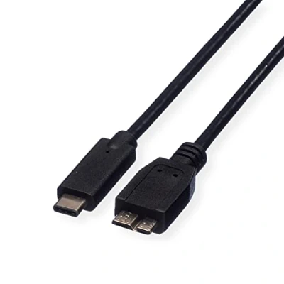 Immagine di Roline Cavo USB 3.2 Gen1 (USB 3.0) Spina C®, Micro B 1.00 m Nero Schermato 11.02.9006