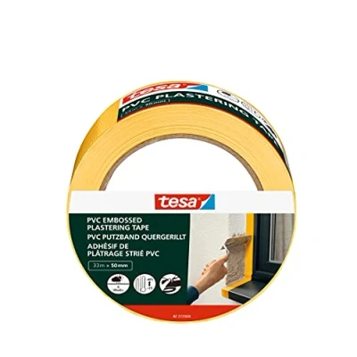 Immagine di tesa Nastro Per Intonaco in PVC Con Goffratura supporto di alta qualità, strappabile a mano la protezione quando si intonaca all&#039;esterno Giallo 33 m x 50 mm