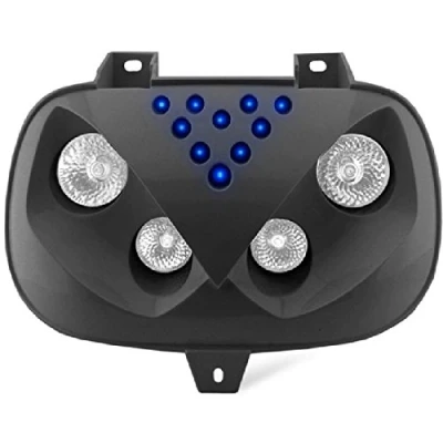 Immagine di ONE BY CAMAMOTO MASCHERA FARO anteriore ALOGENA con LEDS di colore NERA compatibile MBK BOOSTER SPIRIT/YAMAHA BWS anno dal 1994 al 2003